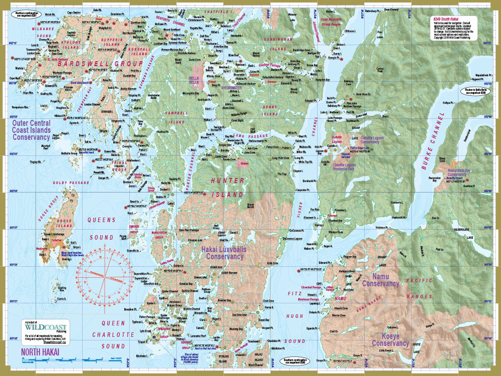 249 North Hakai Kayaking and Boating Map 