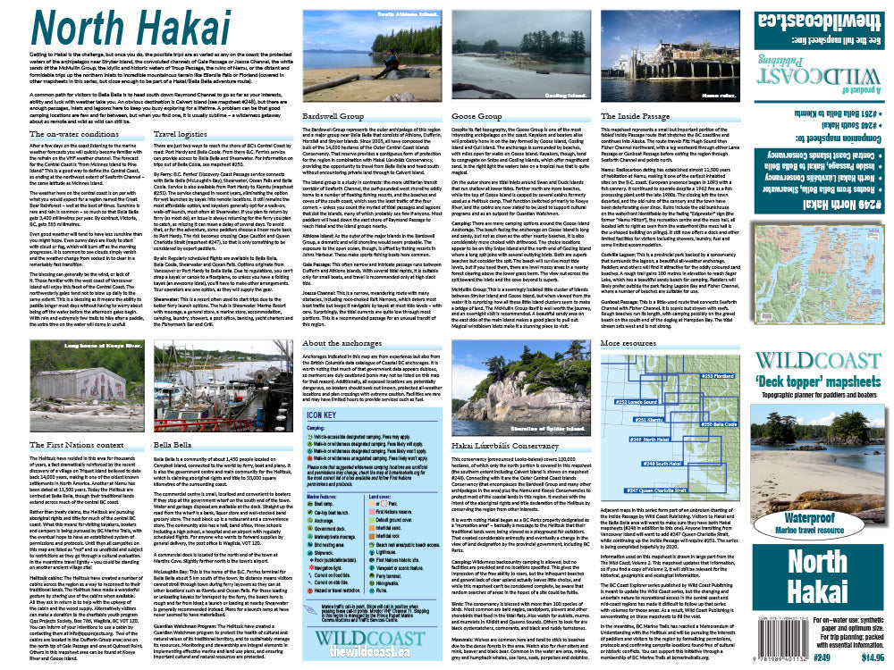 249 North Hakai Kayaking and Boating Map 