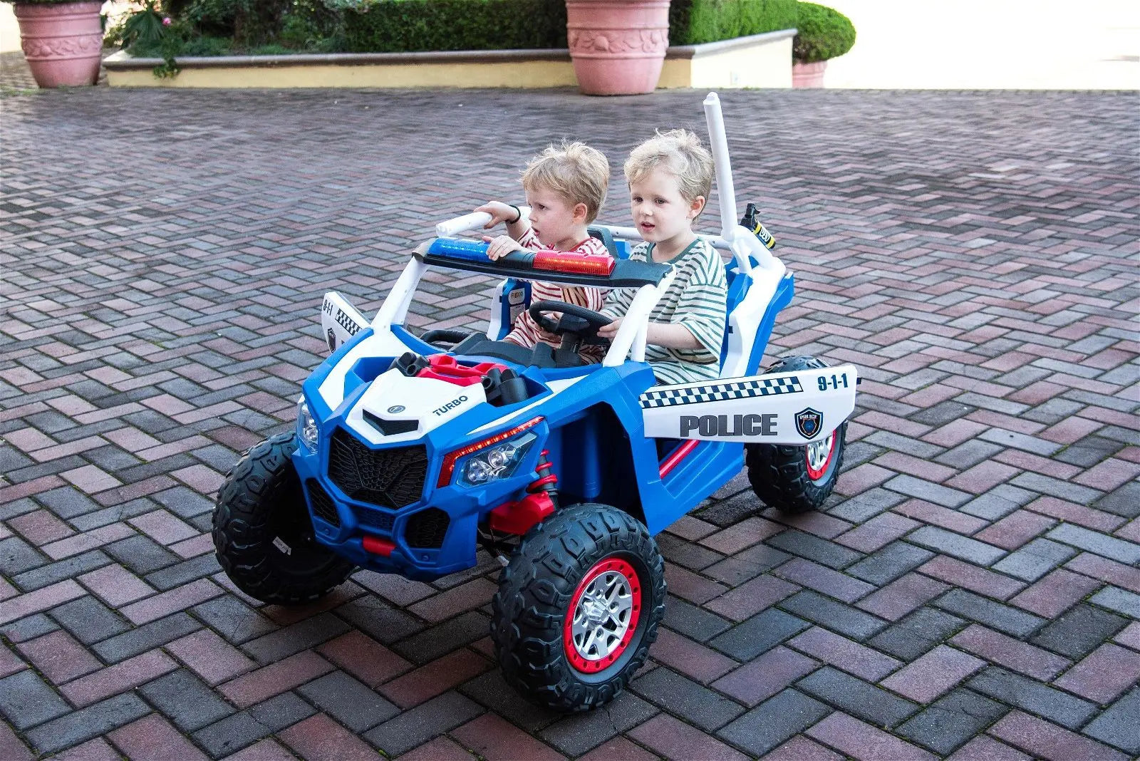 24V 4x4 Freddo Storm Police UTV 2-Seater for Kids with Lights & Sirens for Action-Packed Adventures 