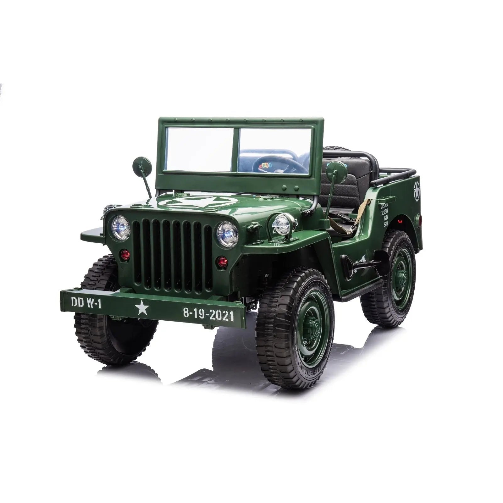 24V Military Willy Truck 3 Seater Electric Ride on 