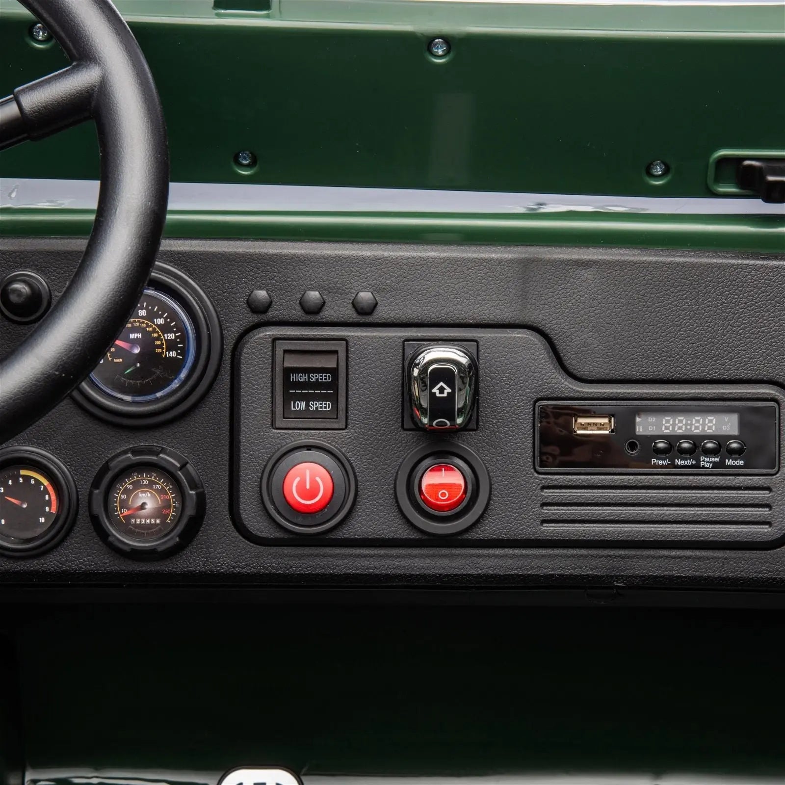 24V Military Willy Truck 3 Seater Electric Ride on 