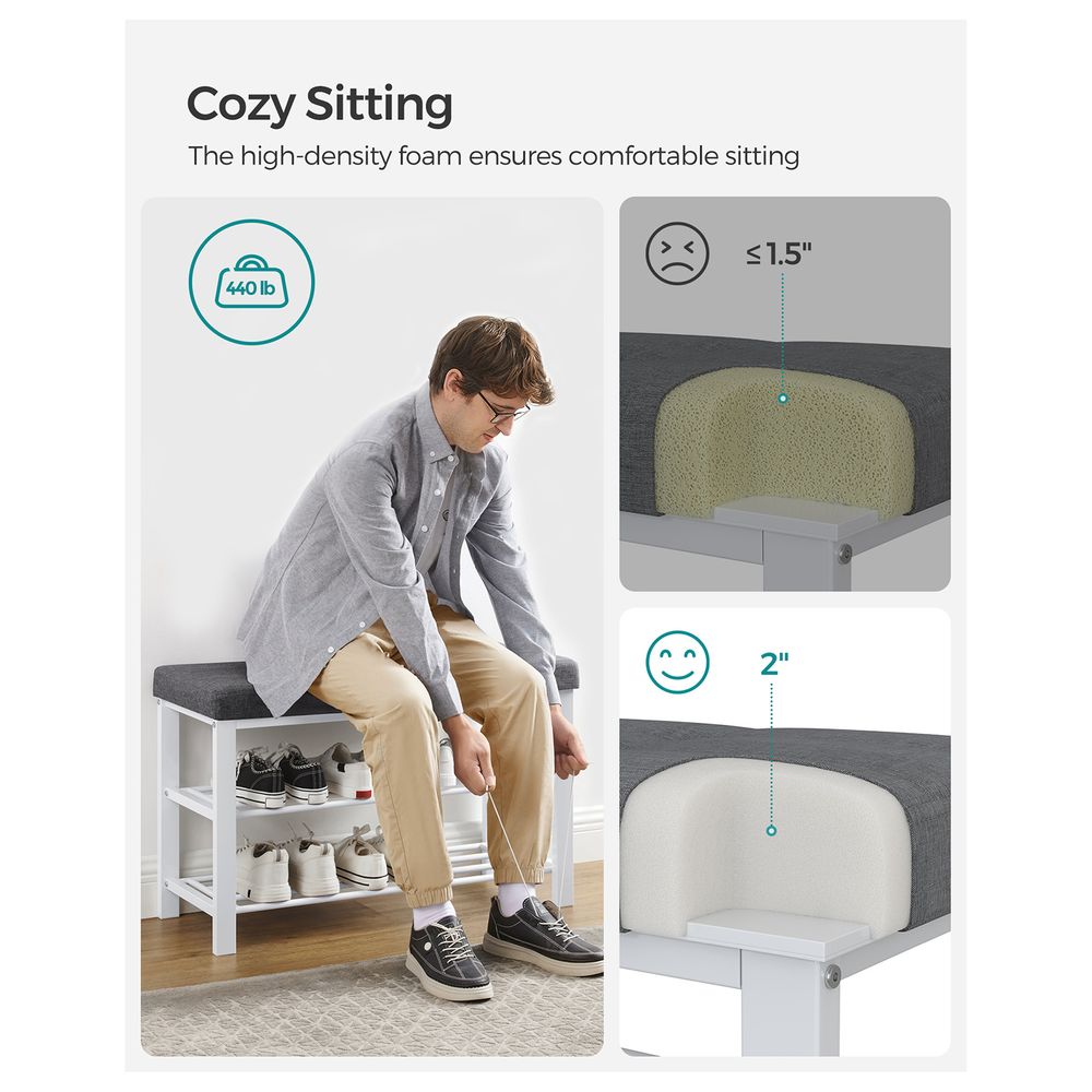 SONGMICS Shoe Bench with Cushion 