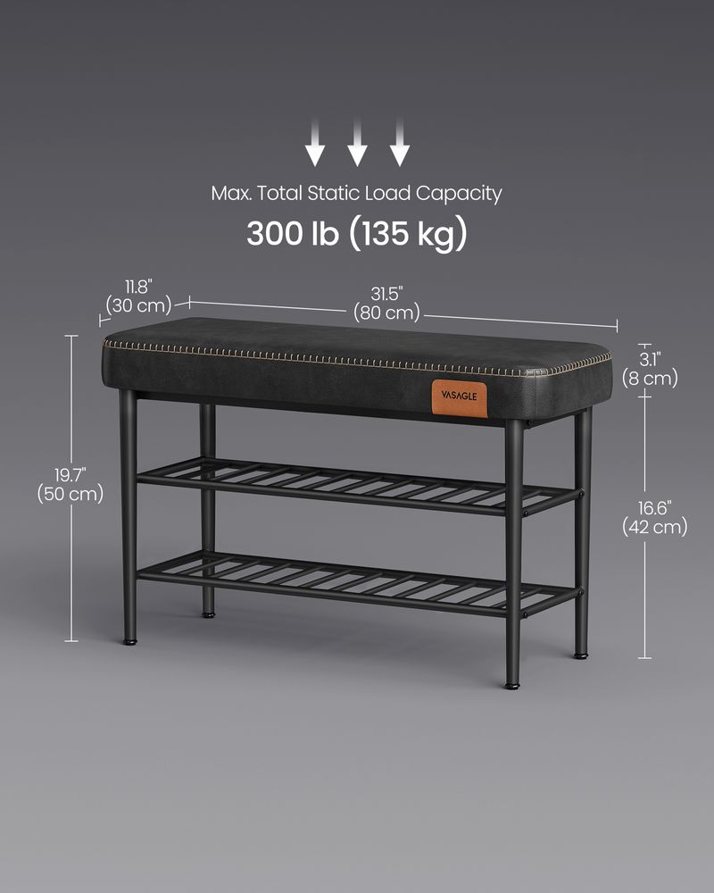 VASAGLE EKHO Collection - Shoe Bench with Metal Shelves 