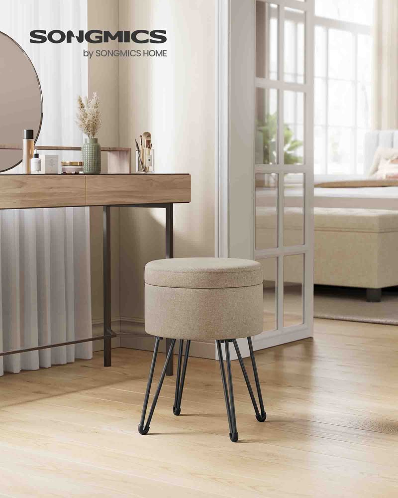 SONGMICS Small Ottoman Stool with Storage 
