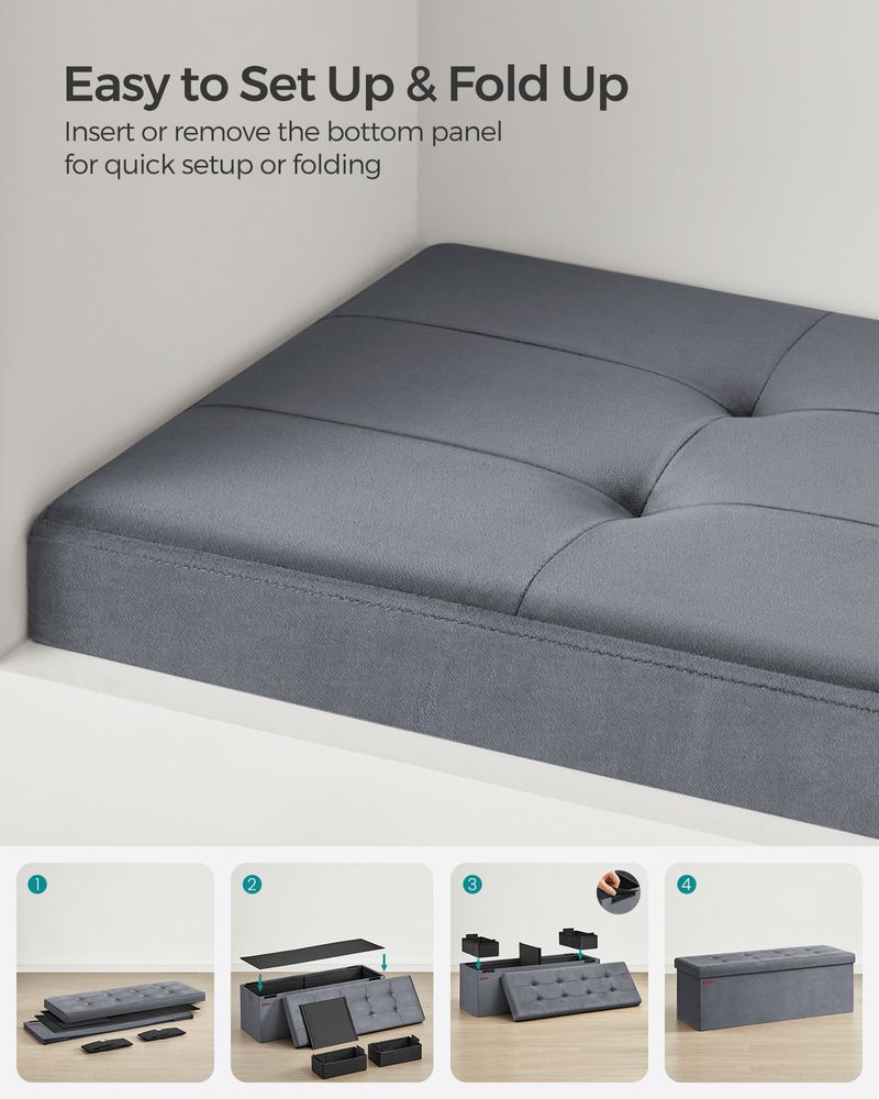 SONGMICS Storage Ottoman Bench with Storage Chest, Load up to 660 lb 