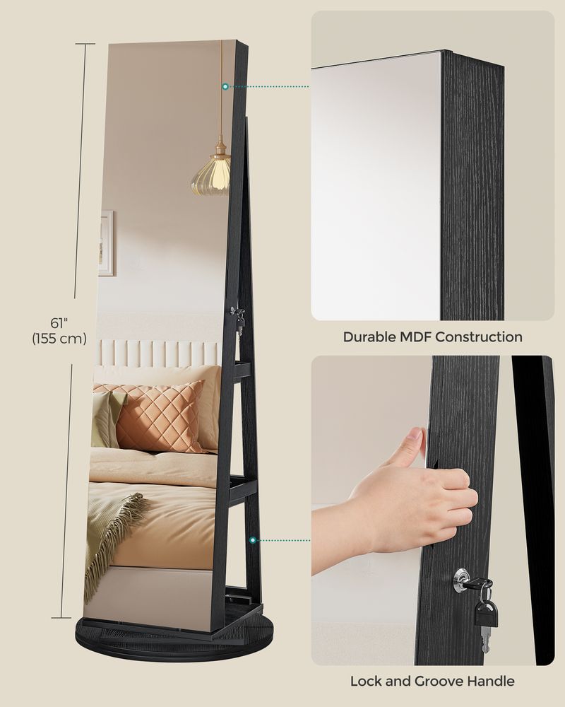 SONGMICS Jewelry Organizers Cabinet with Mirror 