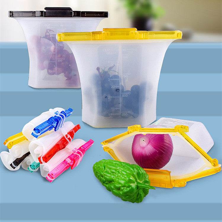 10pcs Kitchen Refrigerator Silicone Food Storage Bag 