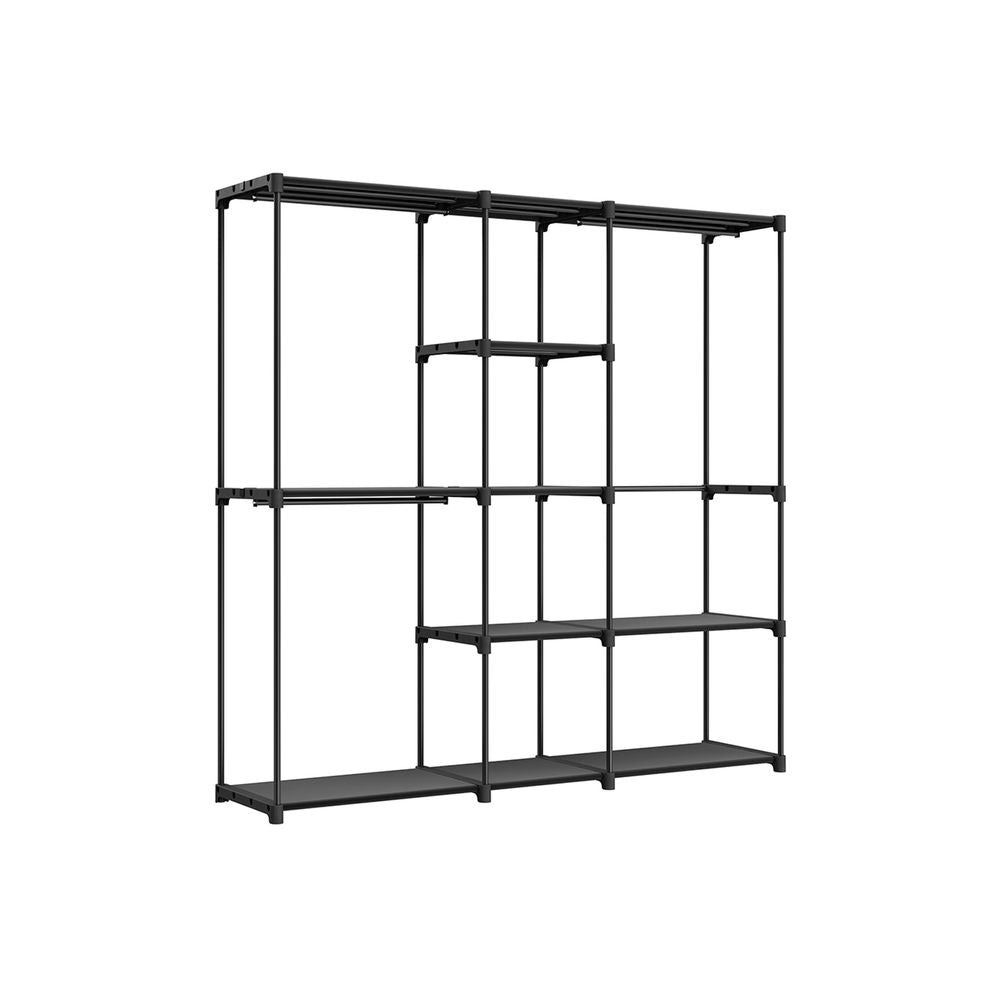 SONGMICS Freestanding Closet Organizer with Shelves, Hanging Rods 