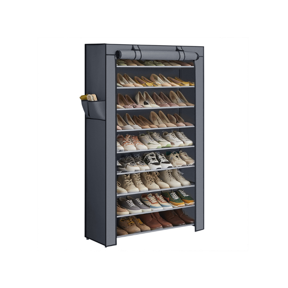 SONGMICS 9 Tier Shoe Rack with Nonwoven Fabric Cover 