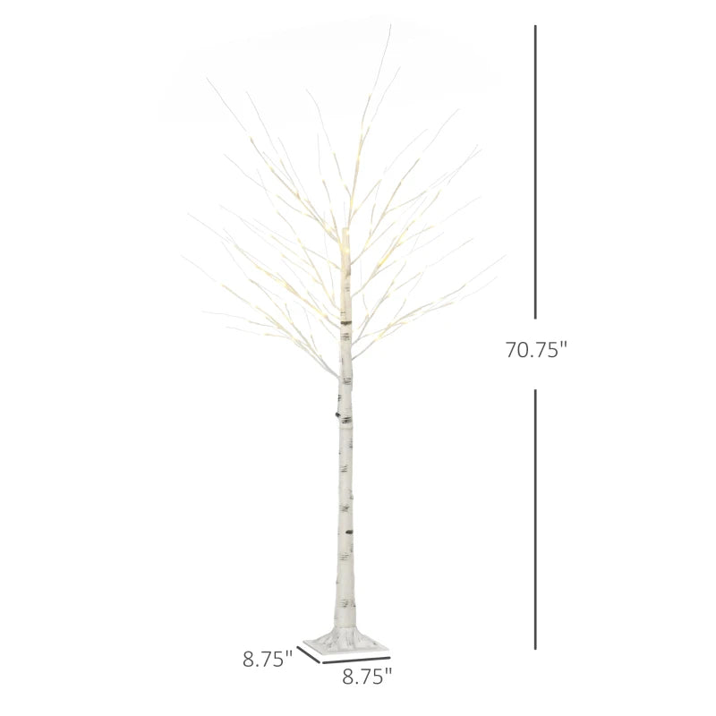 Outsunny Garden Birch Tree Light with 58 Warm LED Lights and 8 Modes, DIY Artificial Lamp for Indoor & Outdoor Parties 