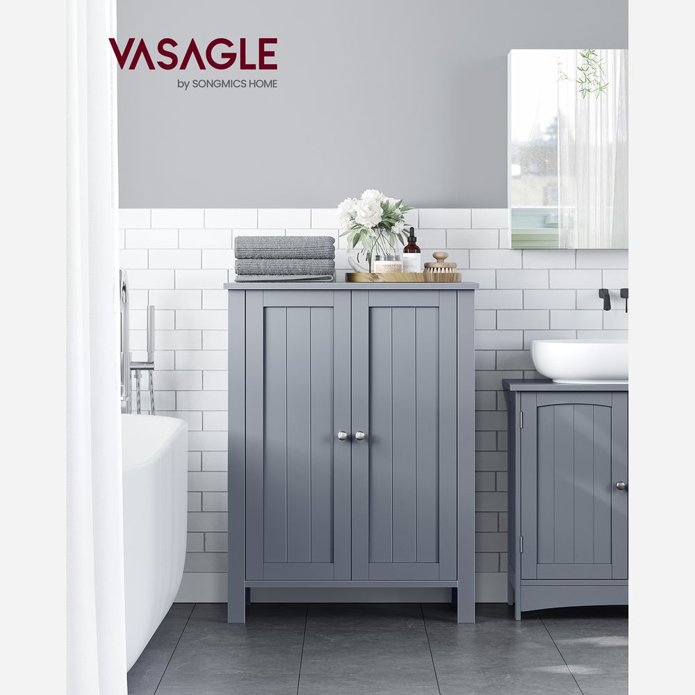 VASAGLE Bathroom Storage Unit with 2 Adjustable Shelves 
