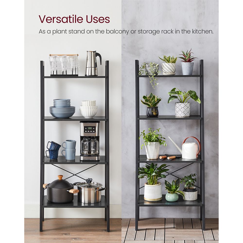 VASAGLE 4-Tier Ladder Shelf with Steel Frame 