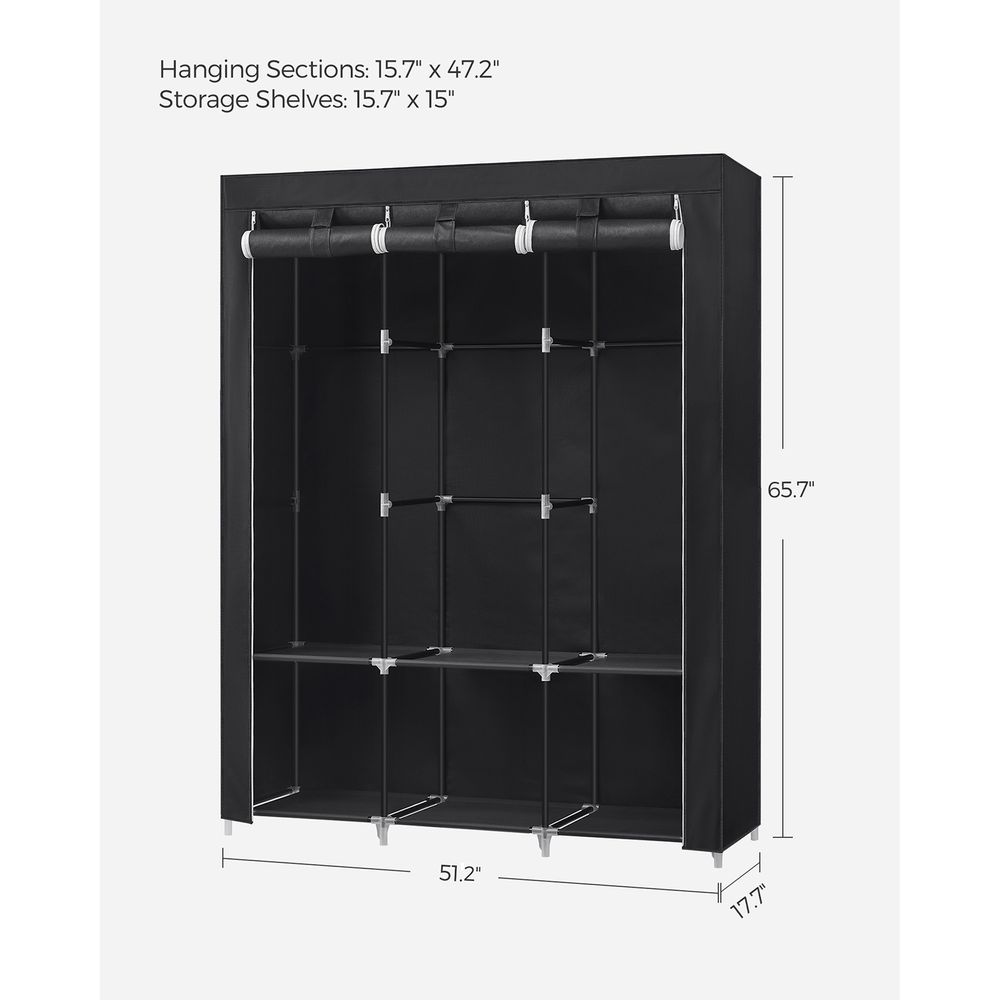 SONGMICS Wardrobe Closet Organizer with Cover 