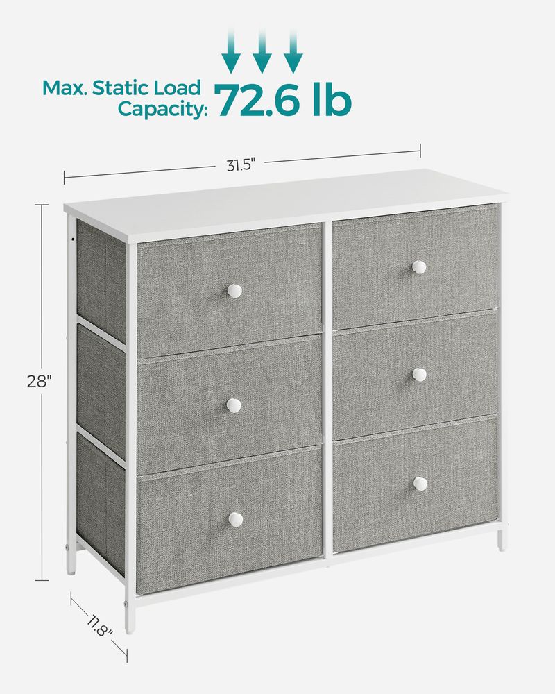 SONGMICS Closet Fabric Dresser with Metal Frame 