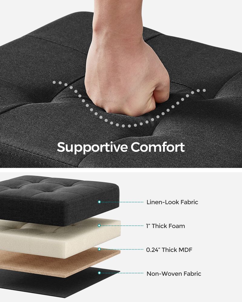 SONGMICS Small Ottoman Foot Rest with Legs 