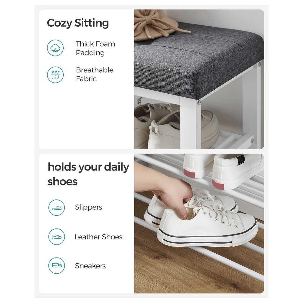 SONGMICS Shoe Bench with Cushion 
