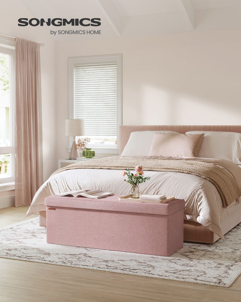 SONGMICS MAZIE Collection 43'' Folding Storage Ottoman Bench 