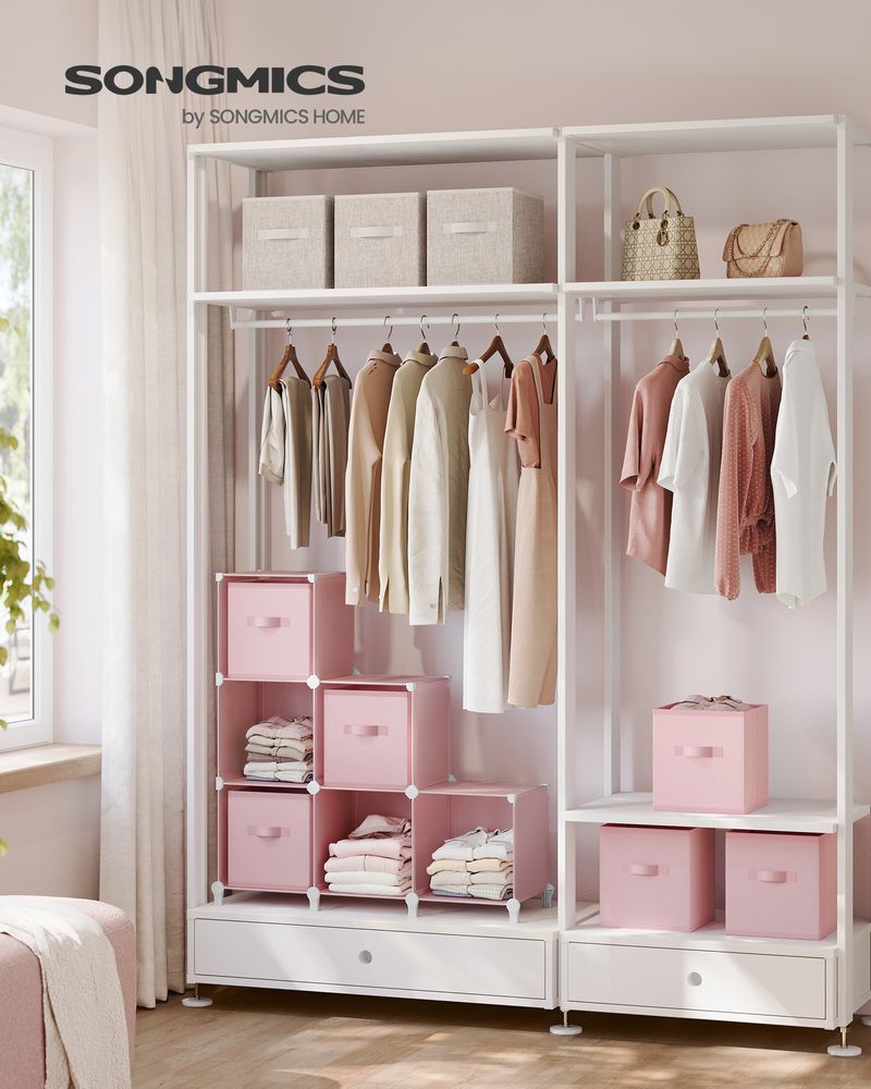 SONGMICS Cube Storage Organizer with Storage Boxes, Set of 6 