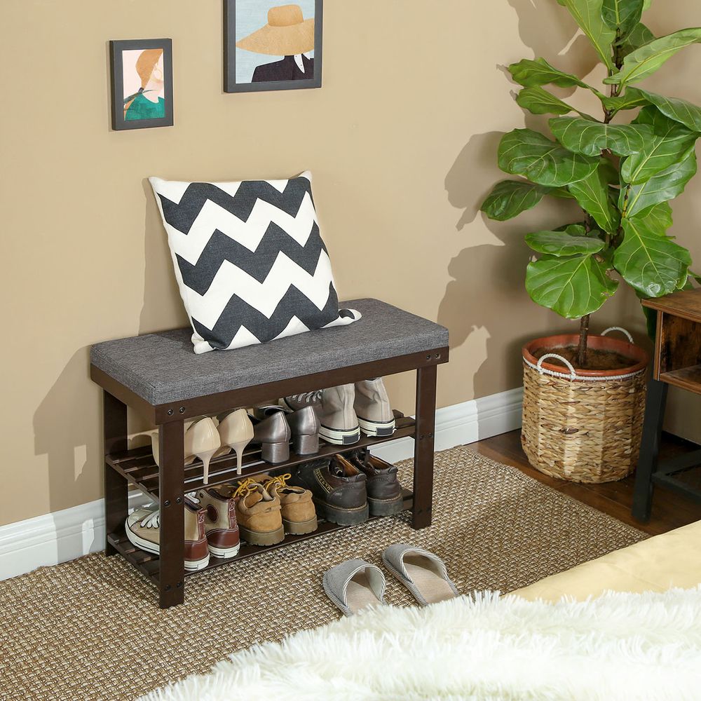 SONGMICS Bamboo Shoe Bench 