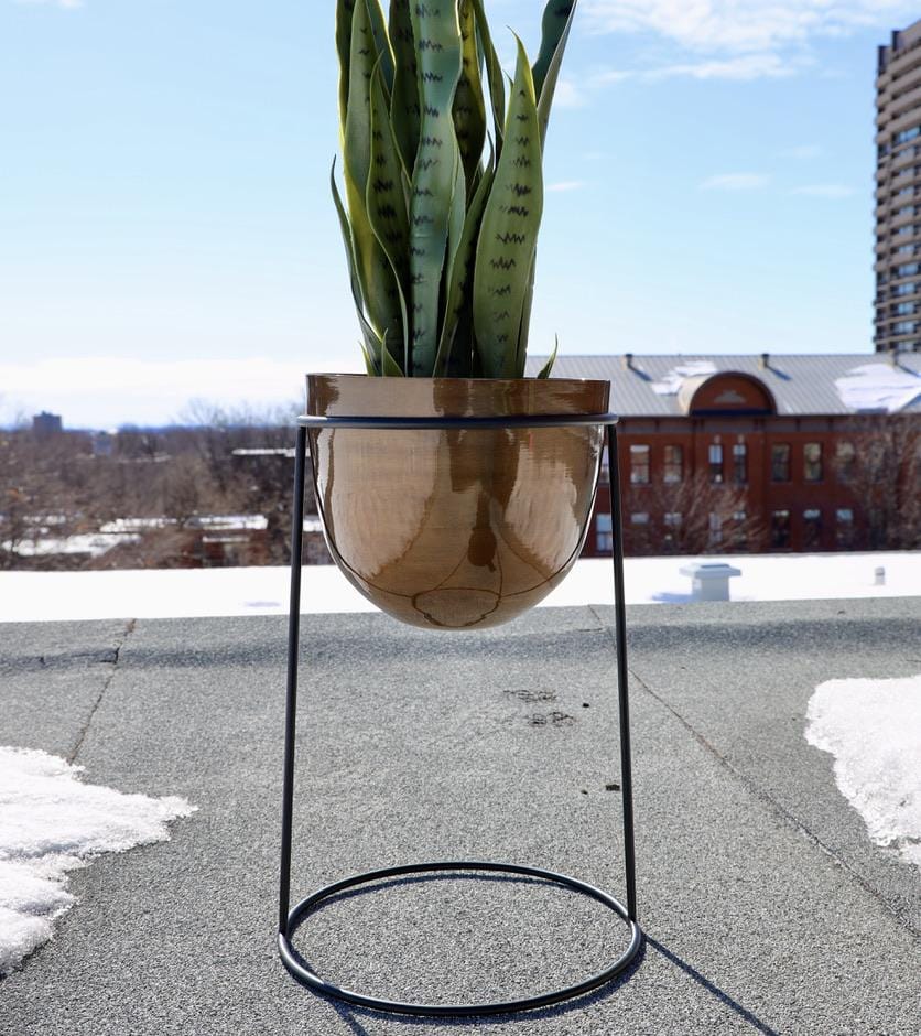 Rosita - Brass Planter On Stand 