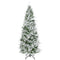 HOMCOM 6 Foot Pencil Snow Flocked Artificial Christmas Tree with 517 Realistic Cypress Branches, Auto Open, Green