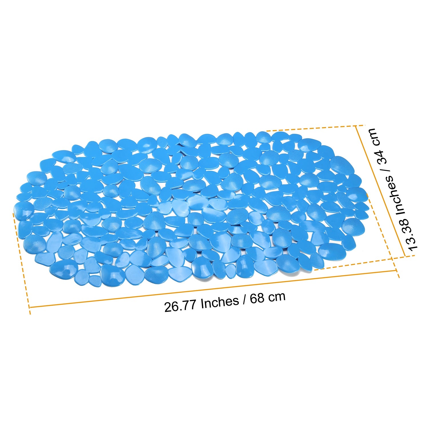 Non-Slip Bath Mat Massage Pebble Shower Mat Anti-Bacterial w/ Suction Cups Drain Holes