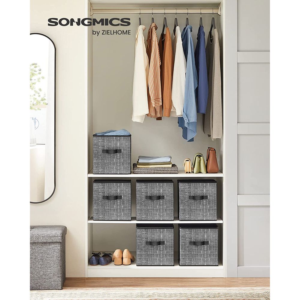 SONGMICS Non-Woven Fabric Storage Cubes with Double Handles 