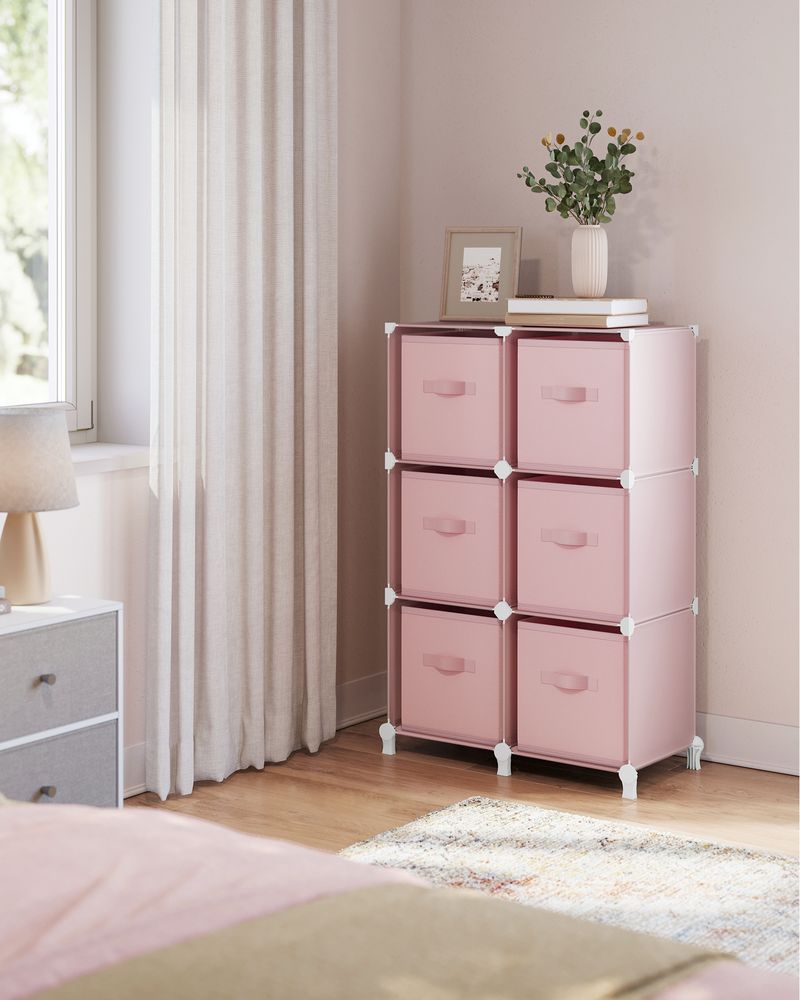 SONGMICS Cube Storage Organizer with Storage Boxes, Set of 6 