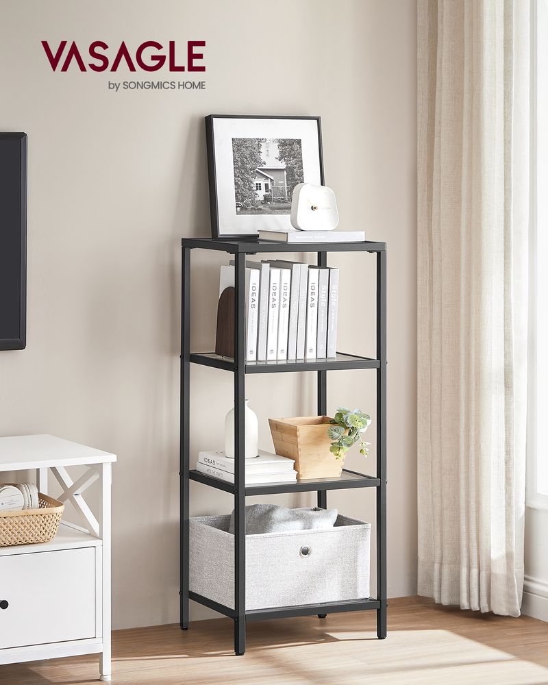 VASAGLE Bookcase, Slim Shelving Unit 