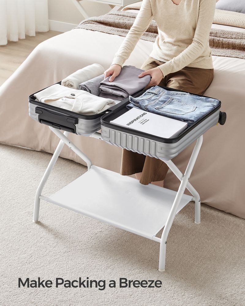 SONGMICS Black Foldable Luggage Rack 