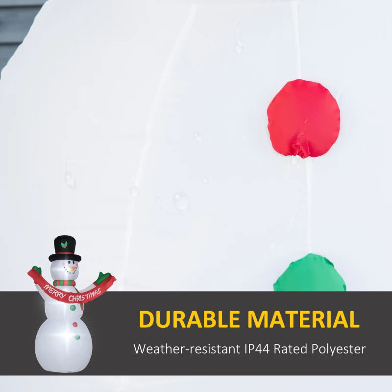 HOMCOM 4FT Inflatable Christmas Snowmen Family, LED Lighted Holiday Blow Up Decoration for Indoor & Outdoor Display 