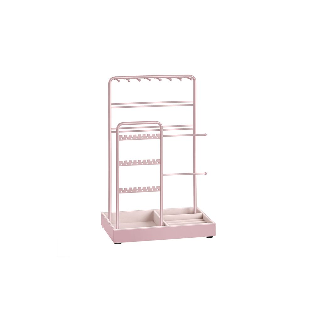 SONGMICS Jewelry Holder with Metal Frame and Velvet Tray 