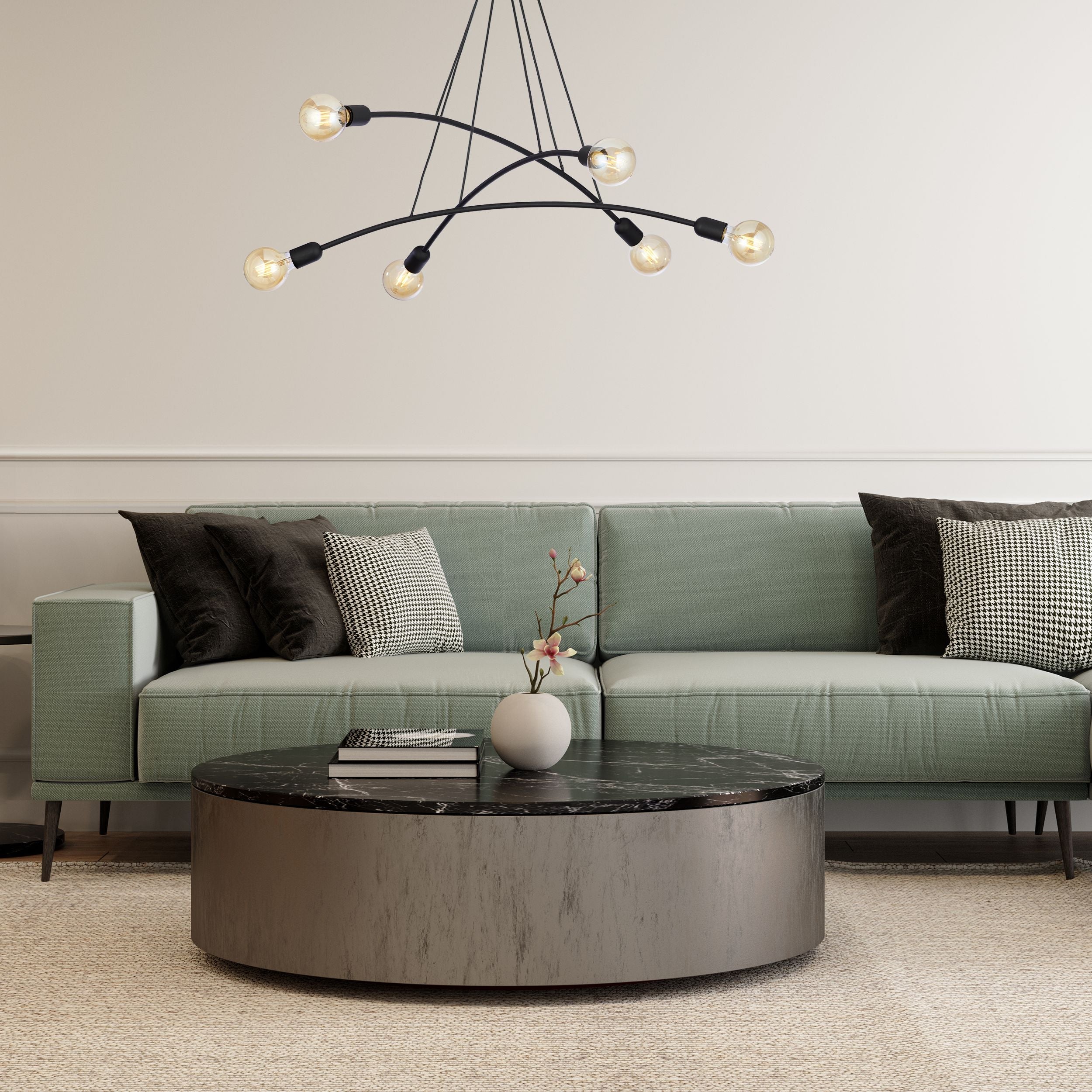 HELIX Black Minimalist Pendant Light 6  (Clearance)