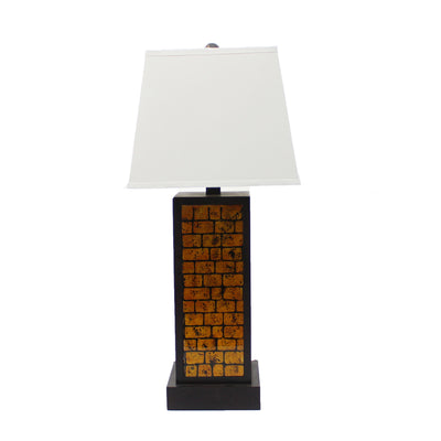 13 X 15 X 30.75 Black Metal With Yellow Brick Pattern - Table Lamp 