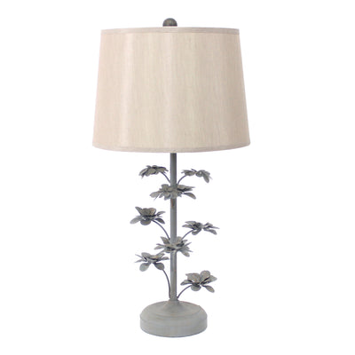 8 X 12 X 28 Gray Rustic Flowering Tree - Table Lamp 