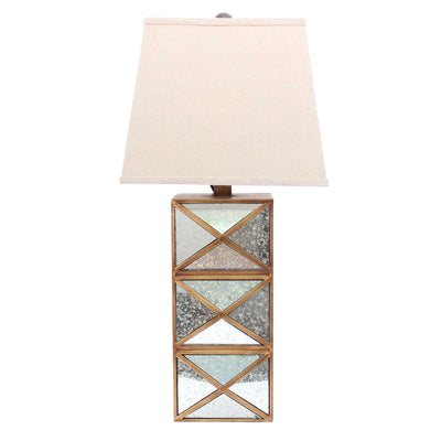 6.25 X 6.75 X 27.5 Gold Modern Illusionary Mirrored Base - Table Lamp 