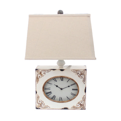 7 X 7 X 22 White Vintage Metal Clock Base - Table Lamp 