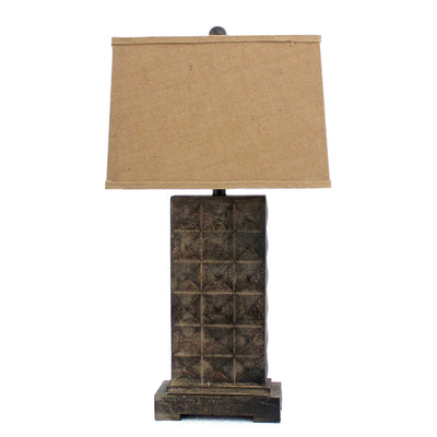 4.75 X 9.5 X 29.5 Brown Vintage With Metal Pedestal - Table Lamp 