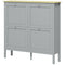 HOMCOM Entryway Shoe Storage Cabinet with 4 Flip Drawers, Adjustable Shelves, Narrow Shoe Cabinet for 20 Pairs of Shoes, Grey