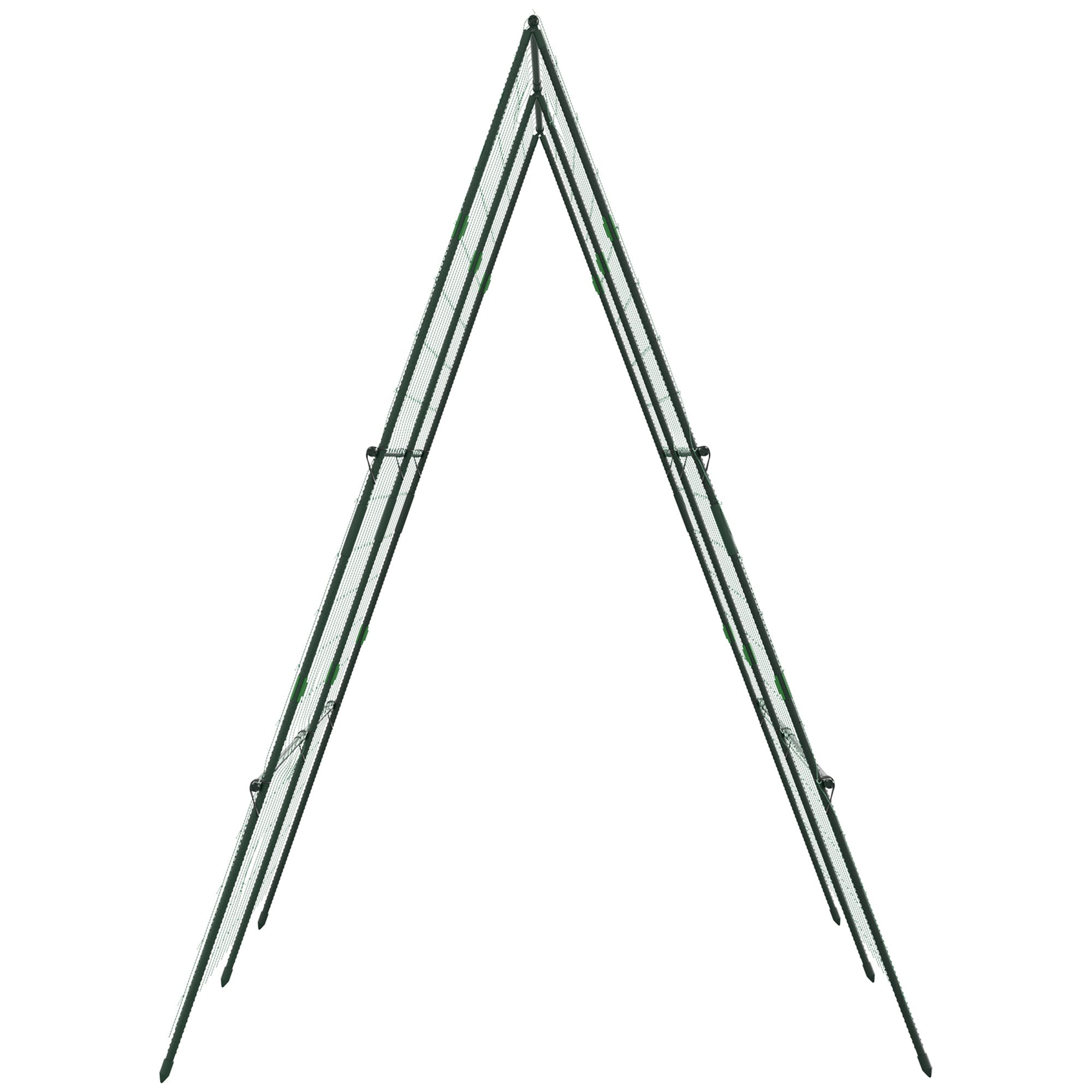 Outsunny Metal Tomato Cage with Netting for Climbing Plants Vegetables, A Frame Tomato Plant Support Tomato Trellis for Vegetable Garden, Patio, Balcony, Green 