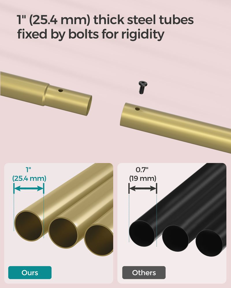 SONGMICS Clothes Rack with Wheels and Dense Mesh Storage Shelf 