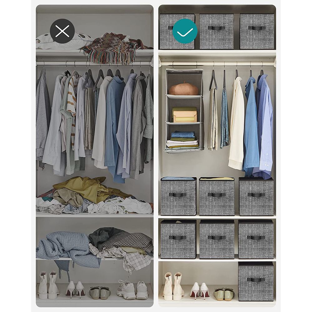 SONGMICS Non-Woven Fabric Storage Cubes with Double Handles 