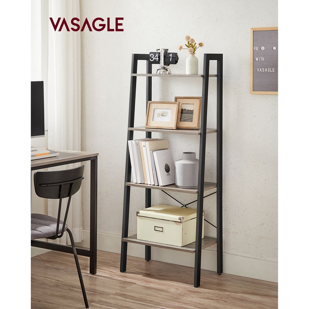 VASAGLE 4-Tier Ladder Shelf with Steel Frame 