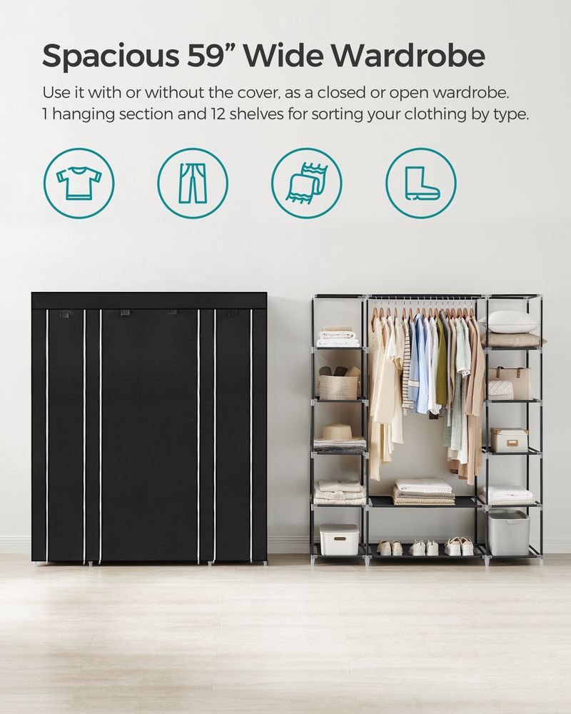 SONGMICS Portable Closet with Non-Woven Fabric Cover 