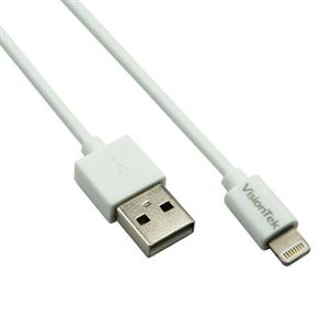 VisionTek Lightning to USB 2 Meter MFI Cable White (M/M) 