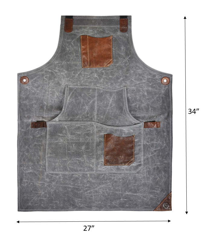 Fremont Leather Canvas Utility Apron for Work & Craft