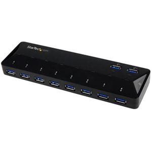 10-Port USB 3.0 Hub with Charge and Sync Ports - 2 x 1.5A Ports - Desktop USB Hub and Fast-Charging Station 