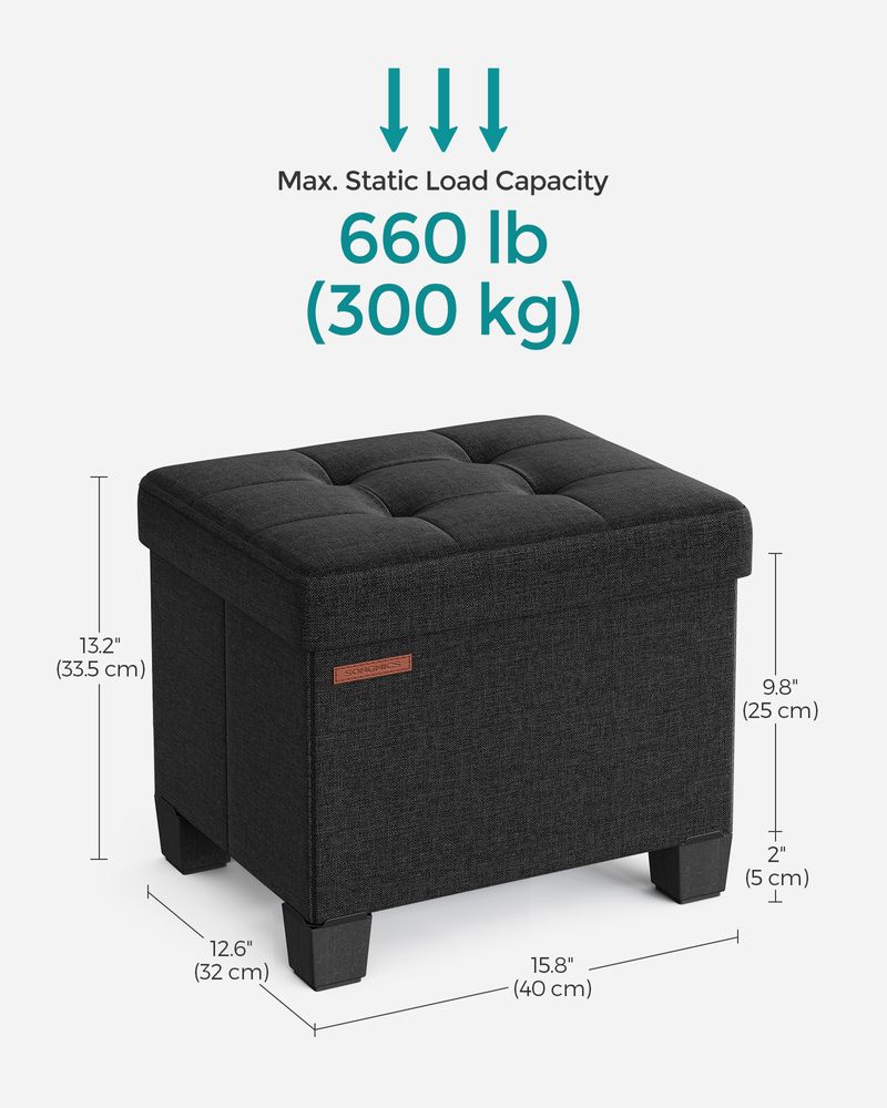 SONGMICS Small Ottoman Foot Rest with Legs 