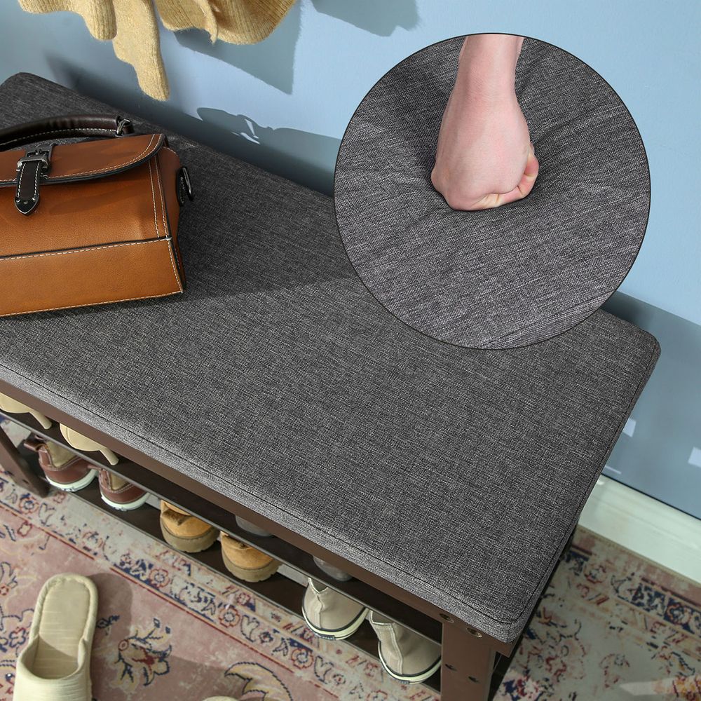 SONGMICS Bamboo Shoe Bench 