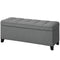 Storage Ottoman Bench, Foot Rest with Safety Hinges, 47 Inches Linen Storage Chest for Living Room, Dark Grey